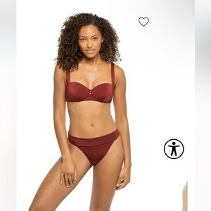 Onia Danica Sz M Bikini Top & Onia Karina Banded Hipster Bikini Bottom Sz M